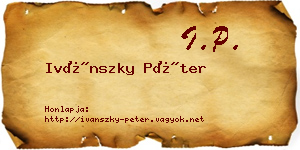 Ivánszky Péter névjegykártya